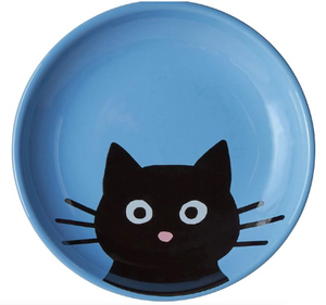 Blue Meow Kitty Dish 1/2 - Cup Capacity Ceramic