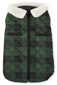 Sherpa Plaid Green Comfy Vest