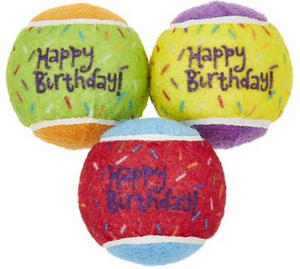 WINTER SALE! 3-Ball Squeaker Set: Happy Birthday!