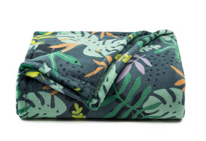 60" x 72" (5 ft x 6 ft) Tropical Leaves Throw. Keep Pet Vehicle & Bed Covered