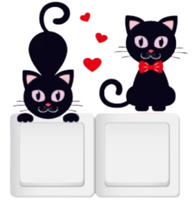 Train Pets to Flip Light Switch with Kitty Wall Sticker