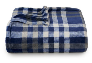 60" x 72"  (5 ft x 6 ft) Blue Plaid Throw. Keep Pet Vehicle & Bed Covered