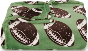 60" x 72" (5 ft x 6 ft) Pup Football Fan Throw. Keep Pet Vehicle & Bed Covered