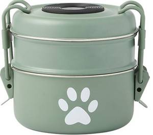 Sea Foam Green 3-Compartment Travel Feeder