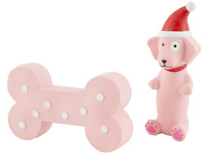 Squeaking Pink Dog & Bone